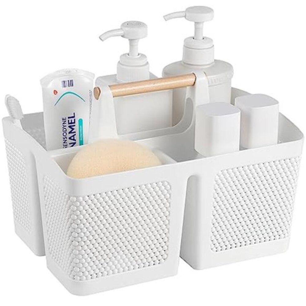 Portable Shower Caddy Bathroom Organizer Dorm Storage Tote Plastic With Handle